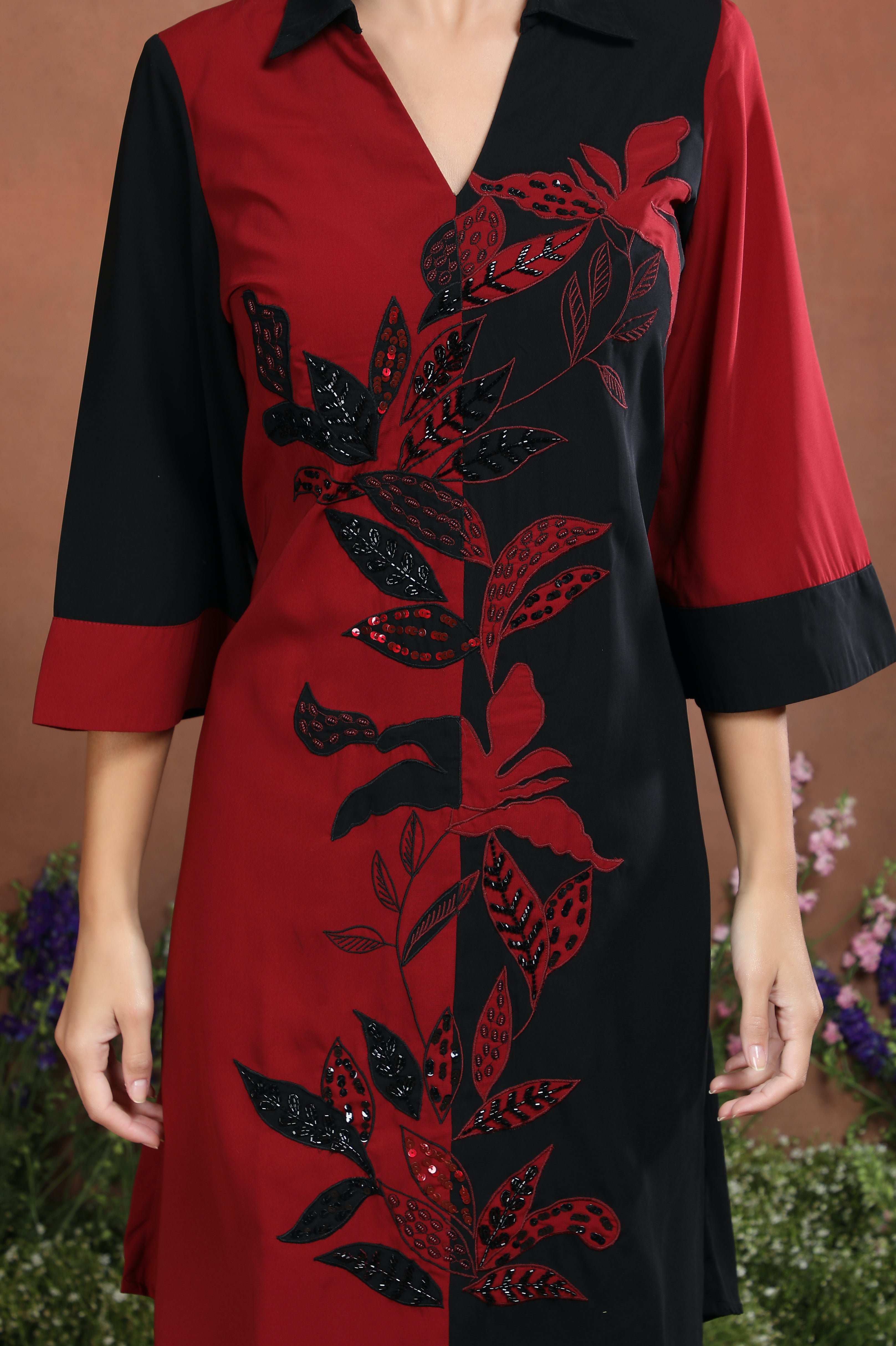 Crimson Noir Botanical Crepe Set