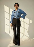 Azure Bloom Embroidered Shirt