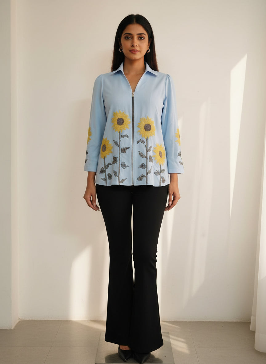 Sunflower Zip-Front Shirt