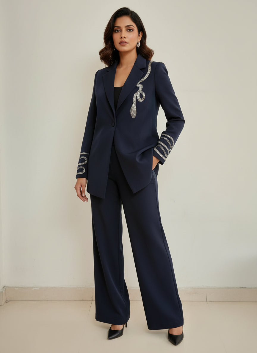Midnight Serpent Embellished Co-Ord Set