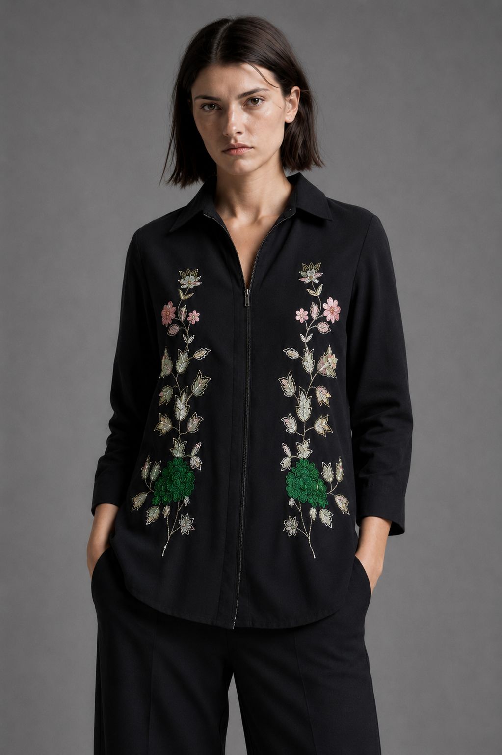 Noir Botanica Embroidered Co-Ord Set