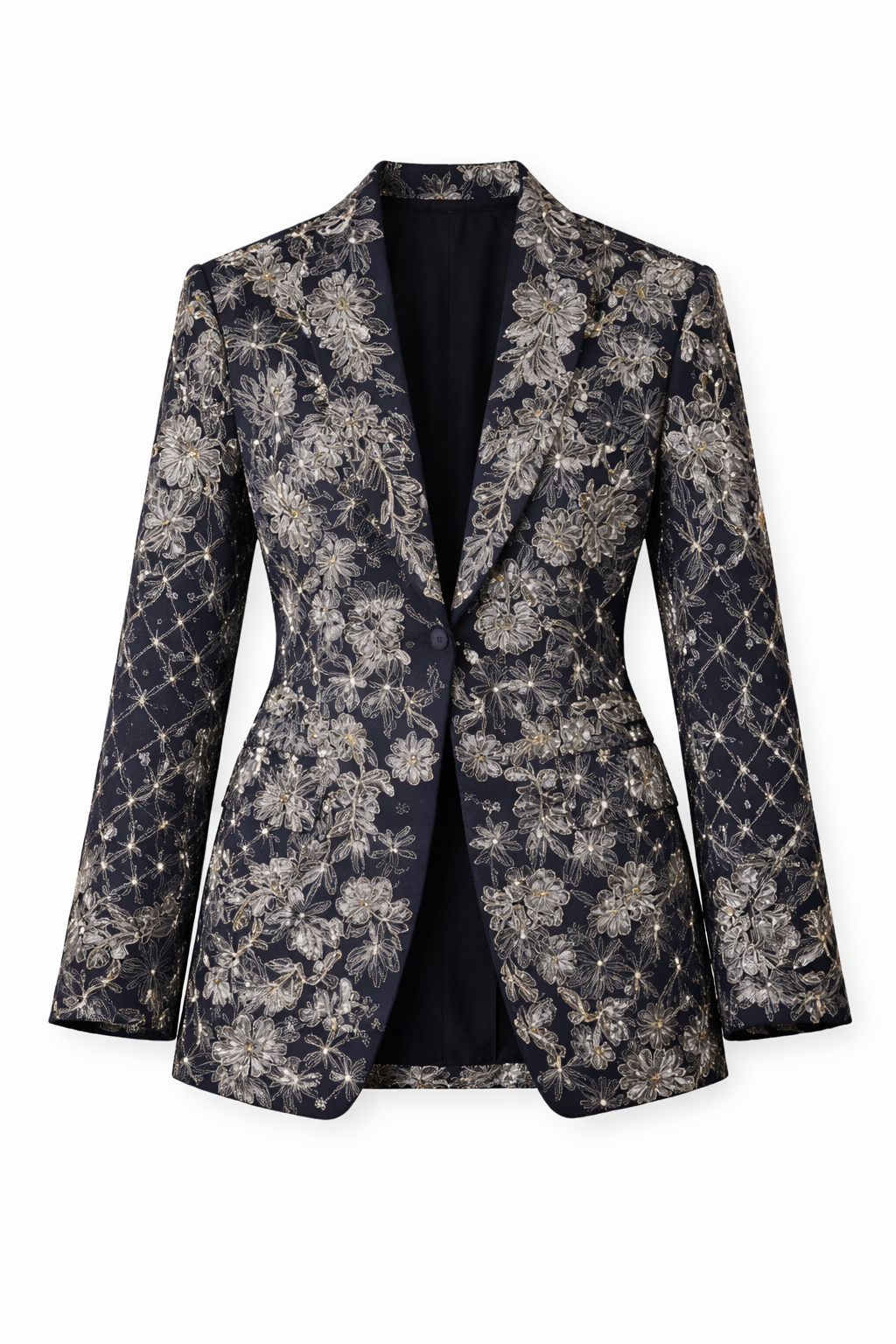 Midnight Floral Jacquard Blazer