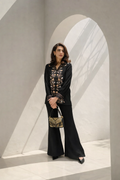 Black Gold Floral Embroidered shirt