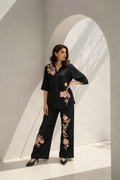 Black Blush Floral Embroidered Co-Ord Set