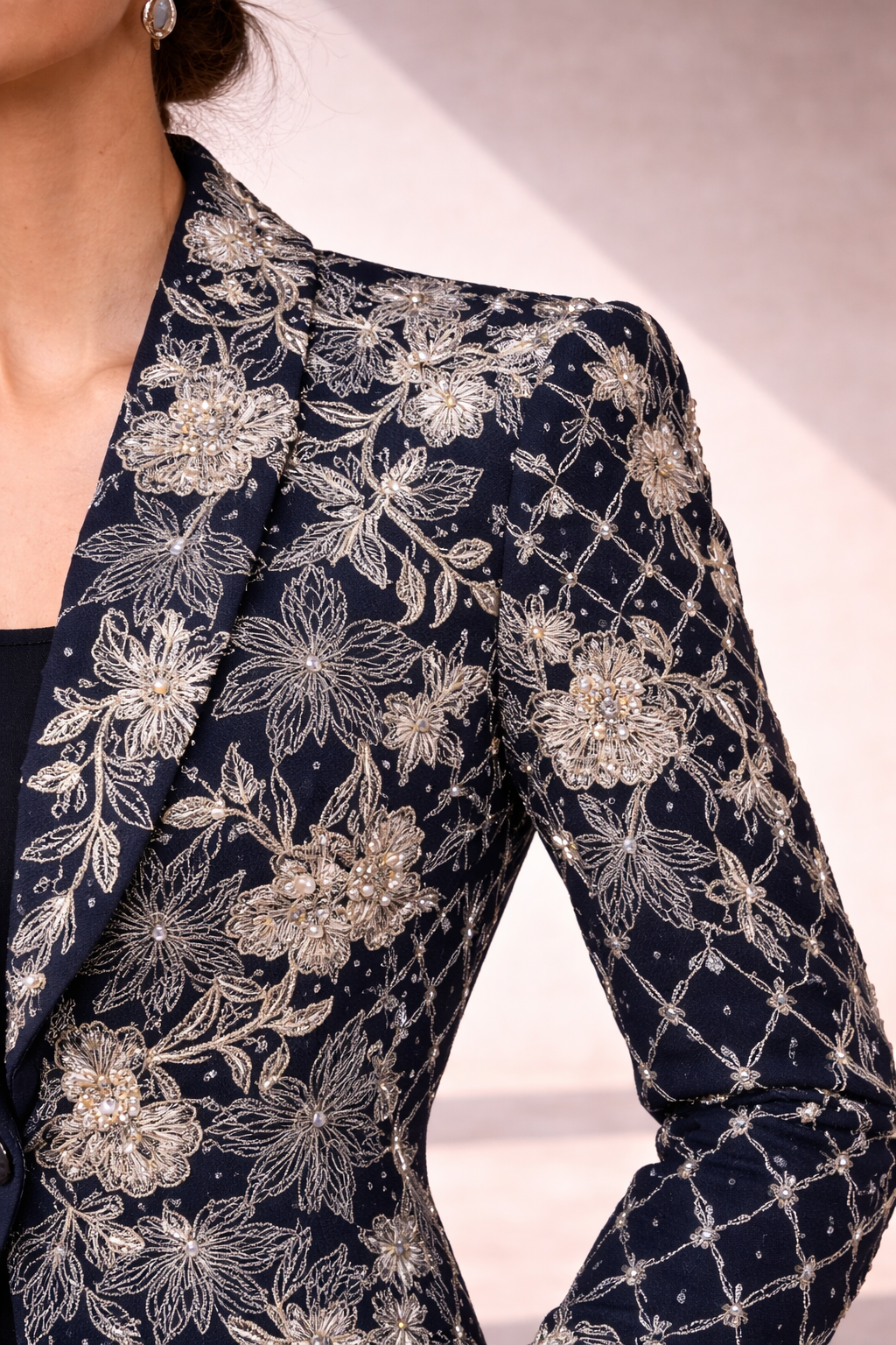 Midnight Floral Jacquard Blazer