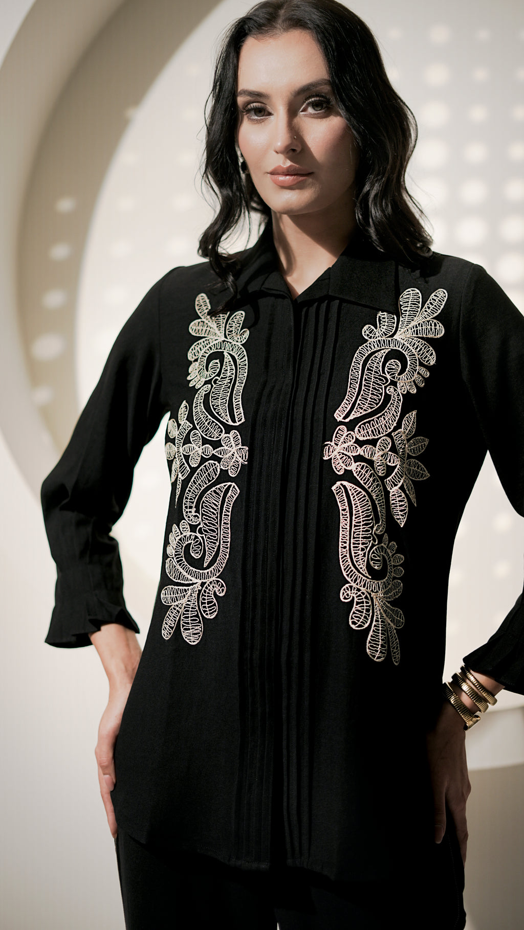 Midnight Paisley Embroidered Co-Ord Set