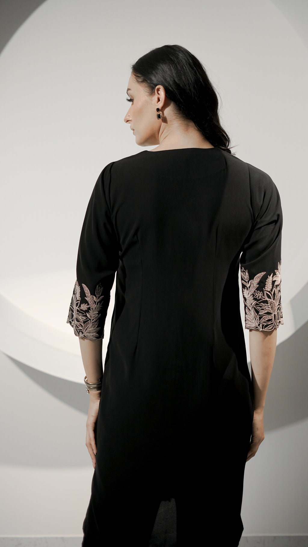 Noir Fern Embroidered Kurta Set