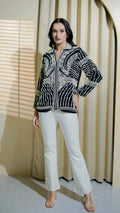Ivory Noir Pearl Embellished Couture Jacket