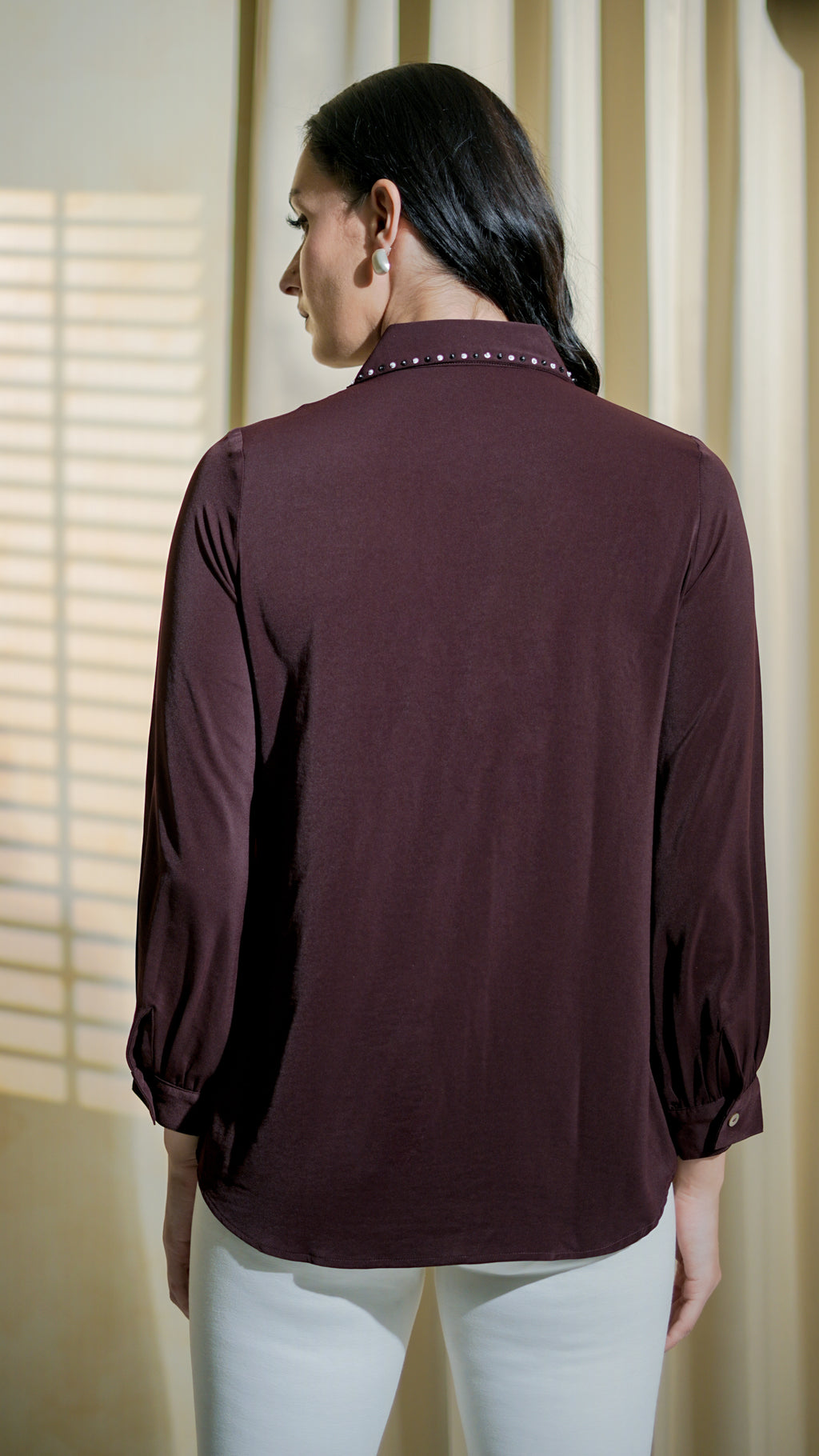 Floral Appliqué Embellished Shirt