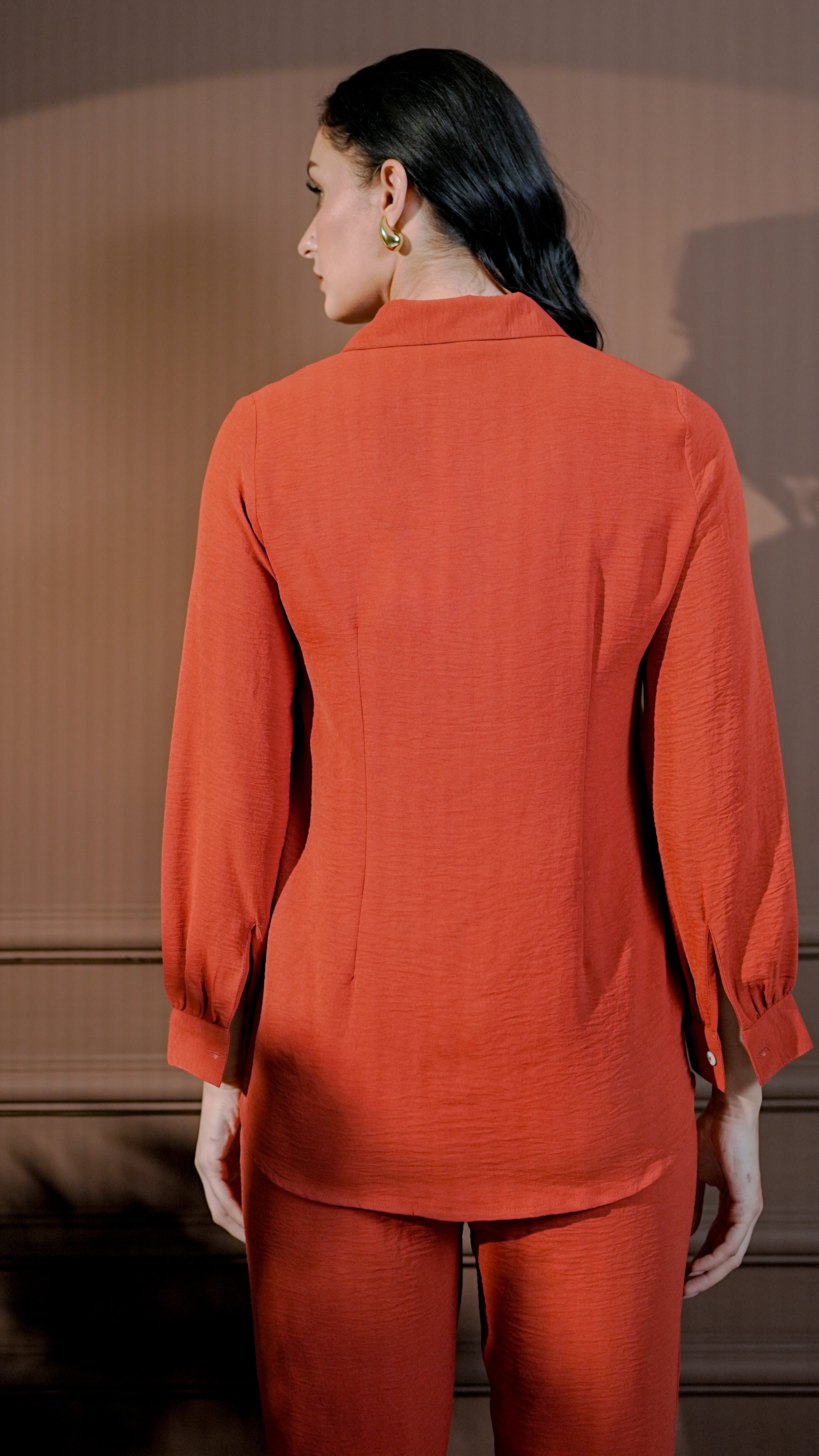 Rust Floral Embroidered Co-Ord Set