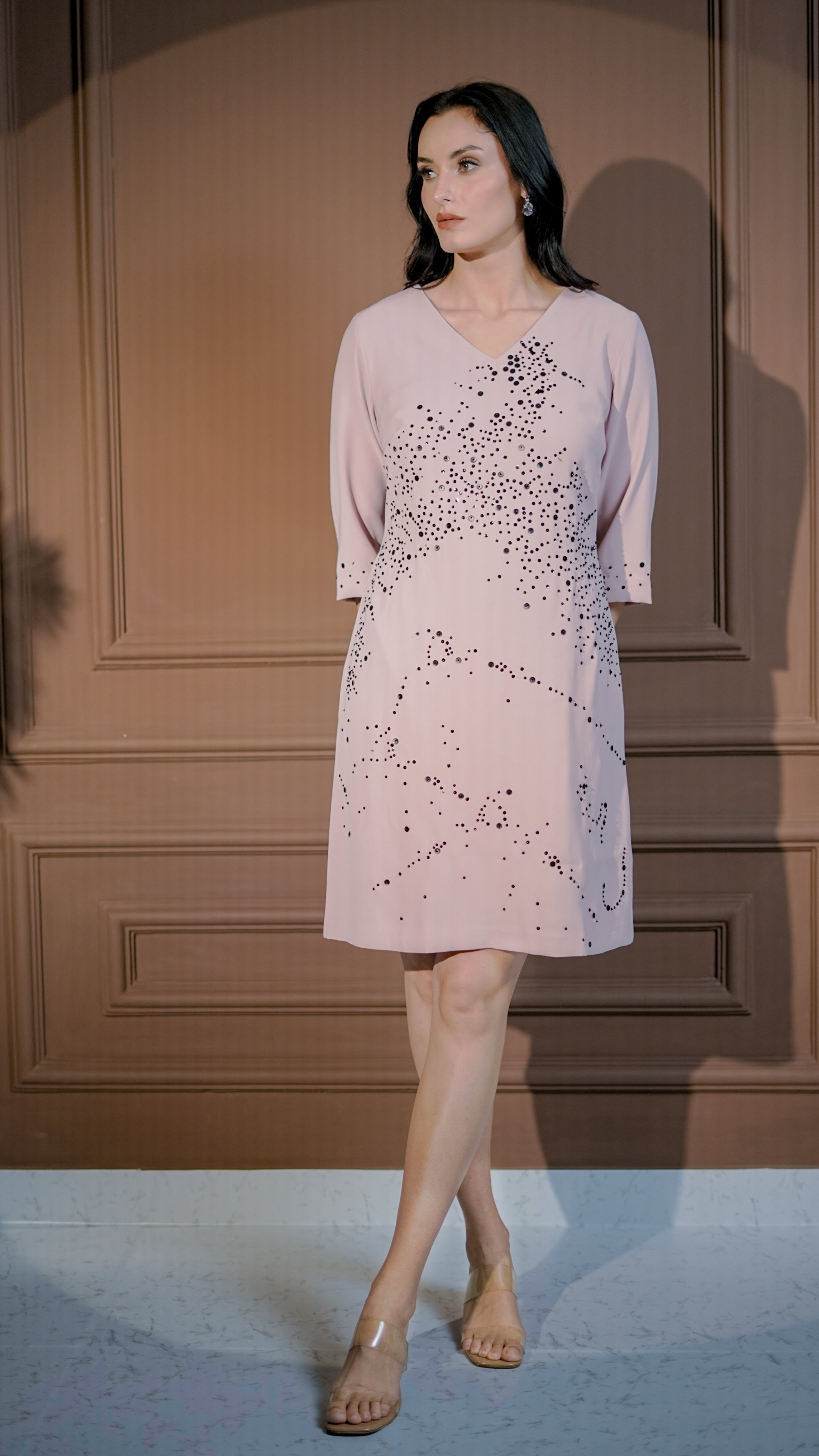 Blush Embellished Shift Dress