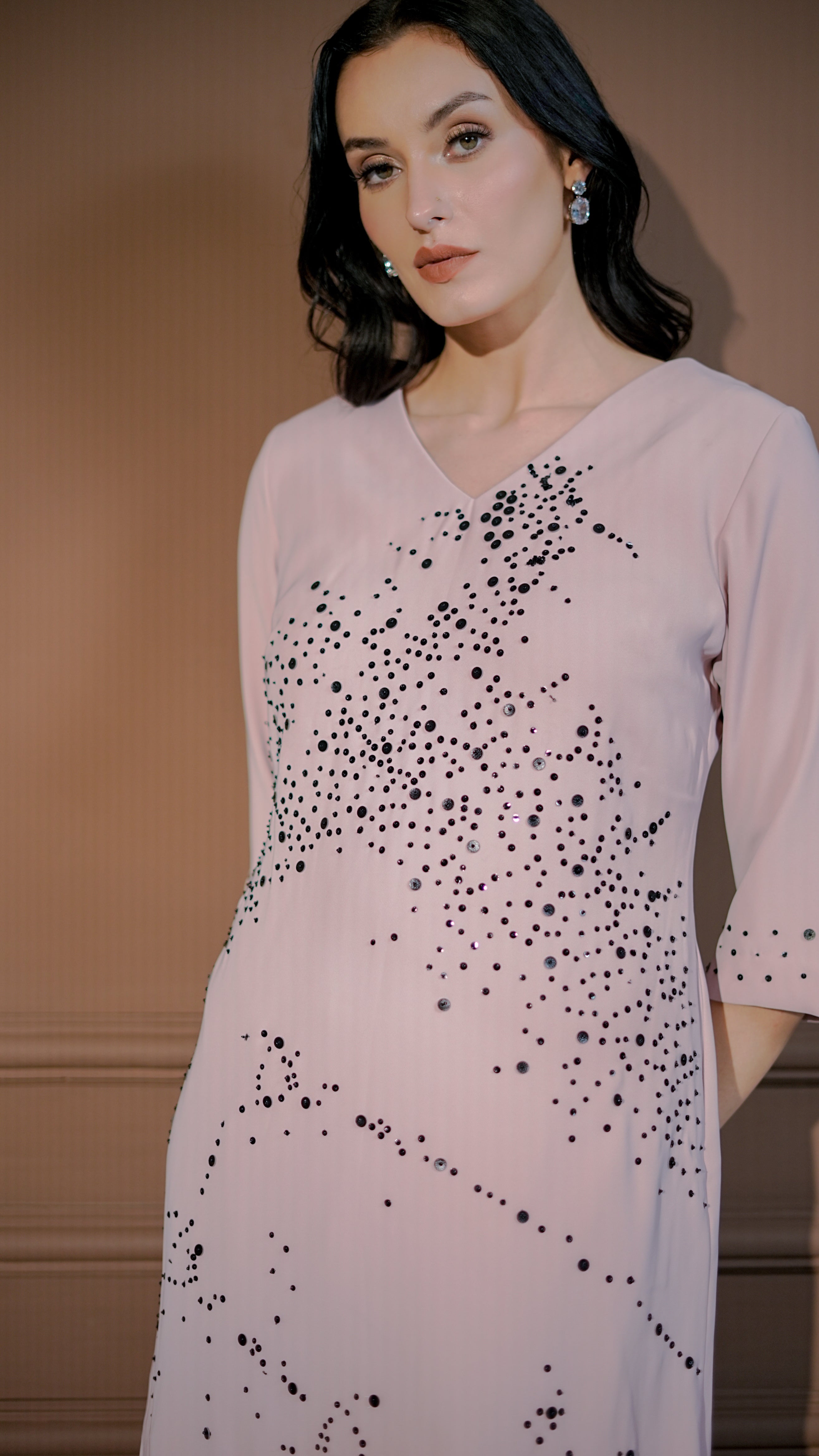 Blush Embellished Shift Dress