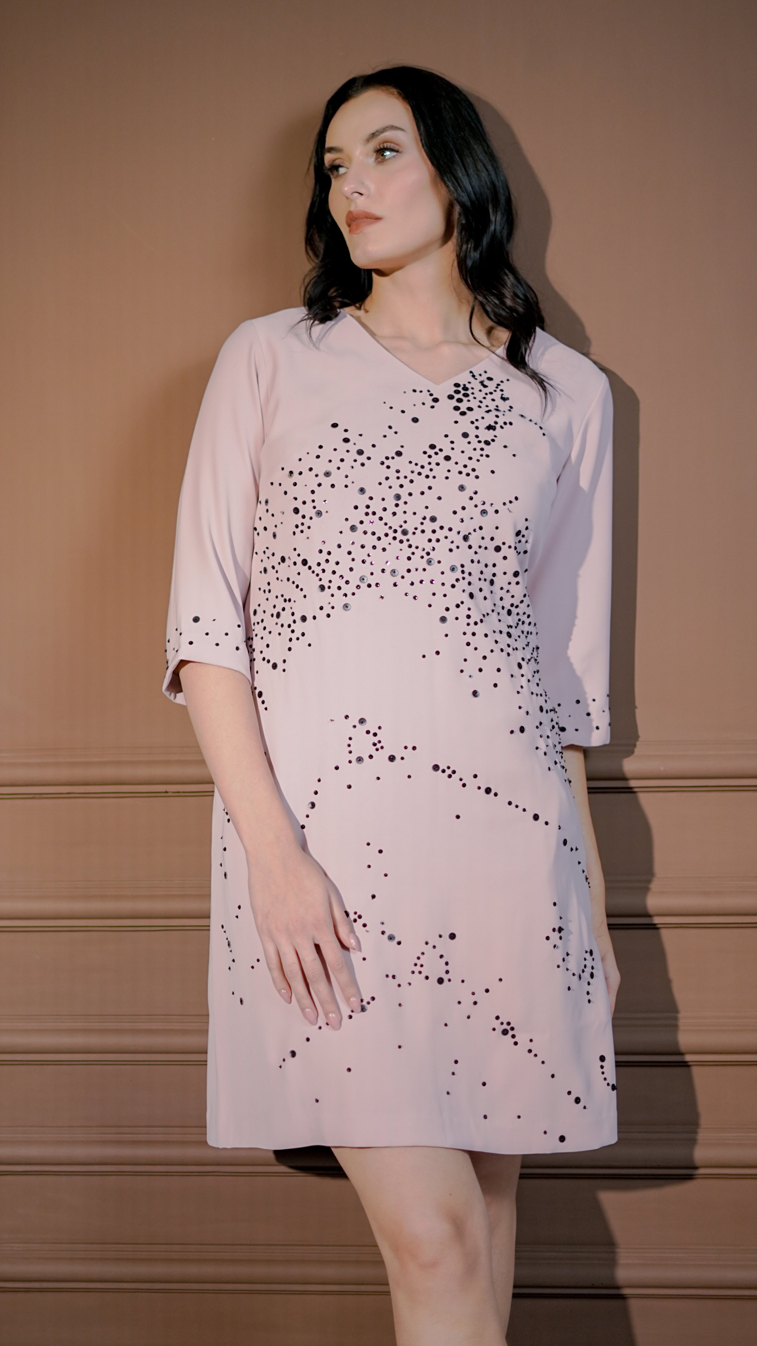 Blush Embellished Shift Dress