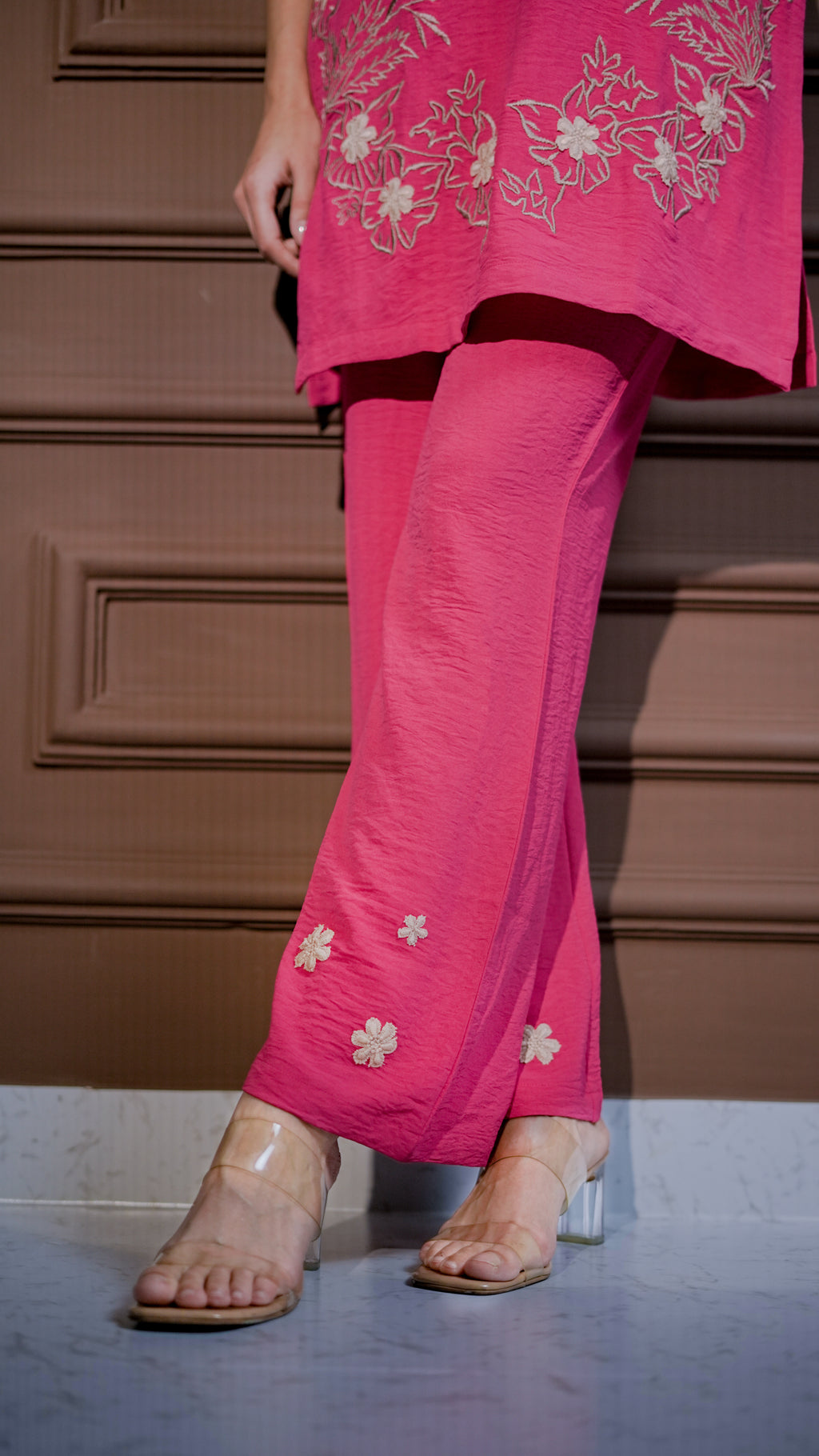 Pink Embroidered Kurta Set