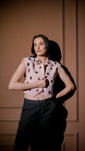 Blush Embellished Cropped Waistcoat
