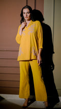 Mustard Yellow Embroidered Kurta Set