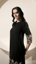 Noir Fern Embroidered Kurta Set