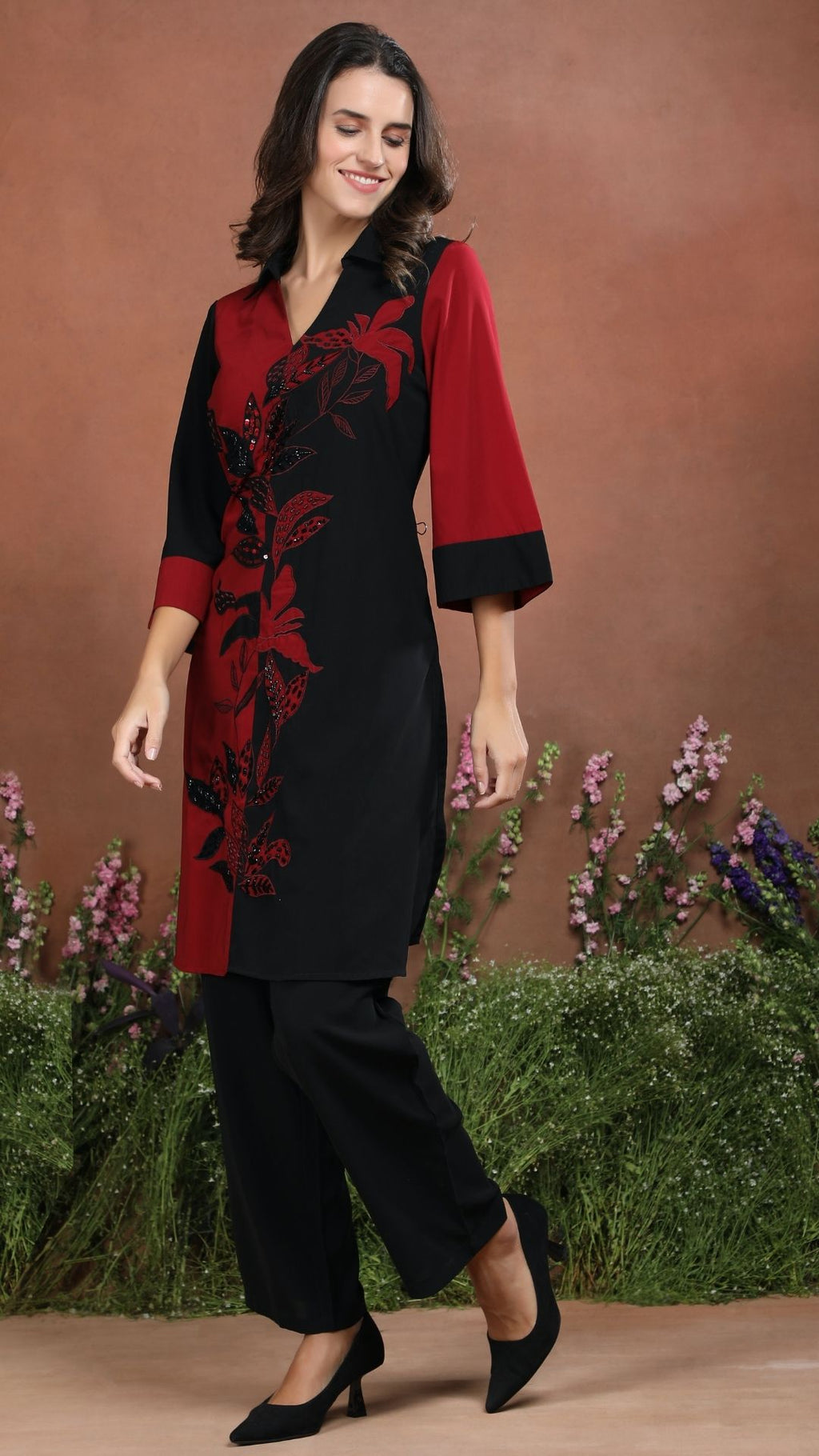 Crimson Noir Botanical Crepe Set