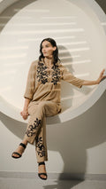 Sandstone Vine Embroidered Co-Ord Set