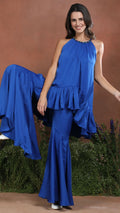 Azure Cascade Ruffle Co-Ord Set