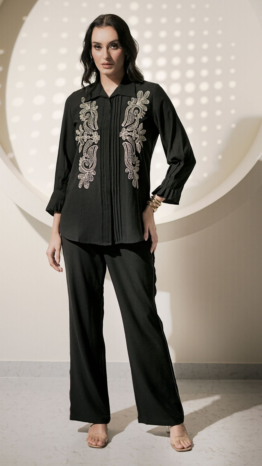 Midnight Paisley Embroidered Co-Ord Set