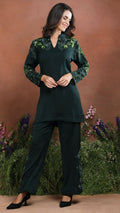 Emerald Whisper Embroidered Co-Ord Set