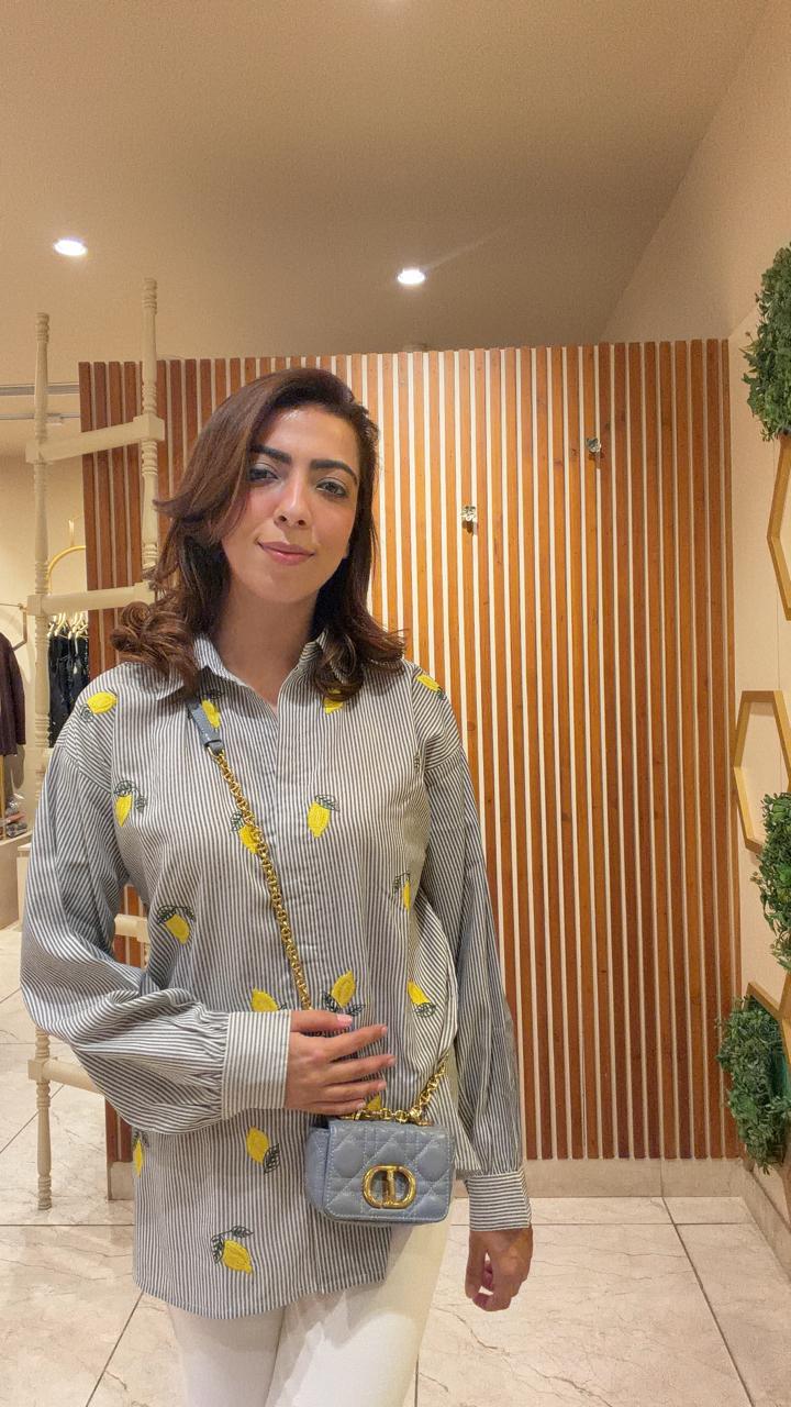 Lemon Grove Striped Embroidered Shirt
