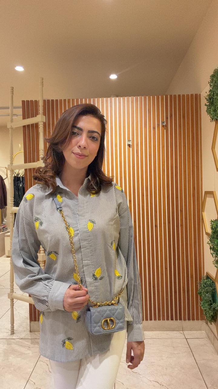 Lemon Grove Striped Embroidered Shirt