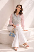 Blush Mist Panelled Embroidered Shirt