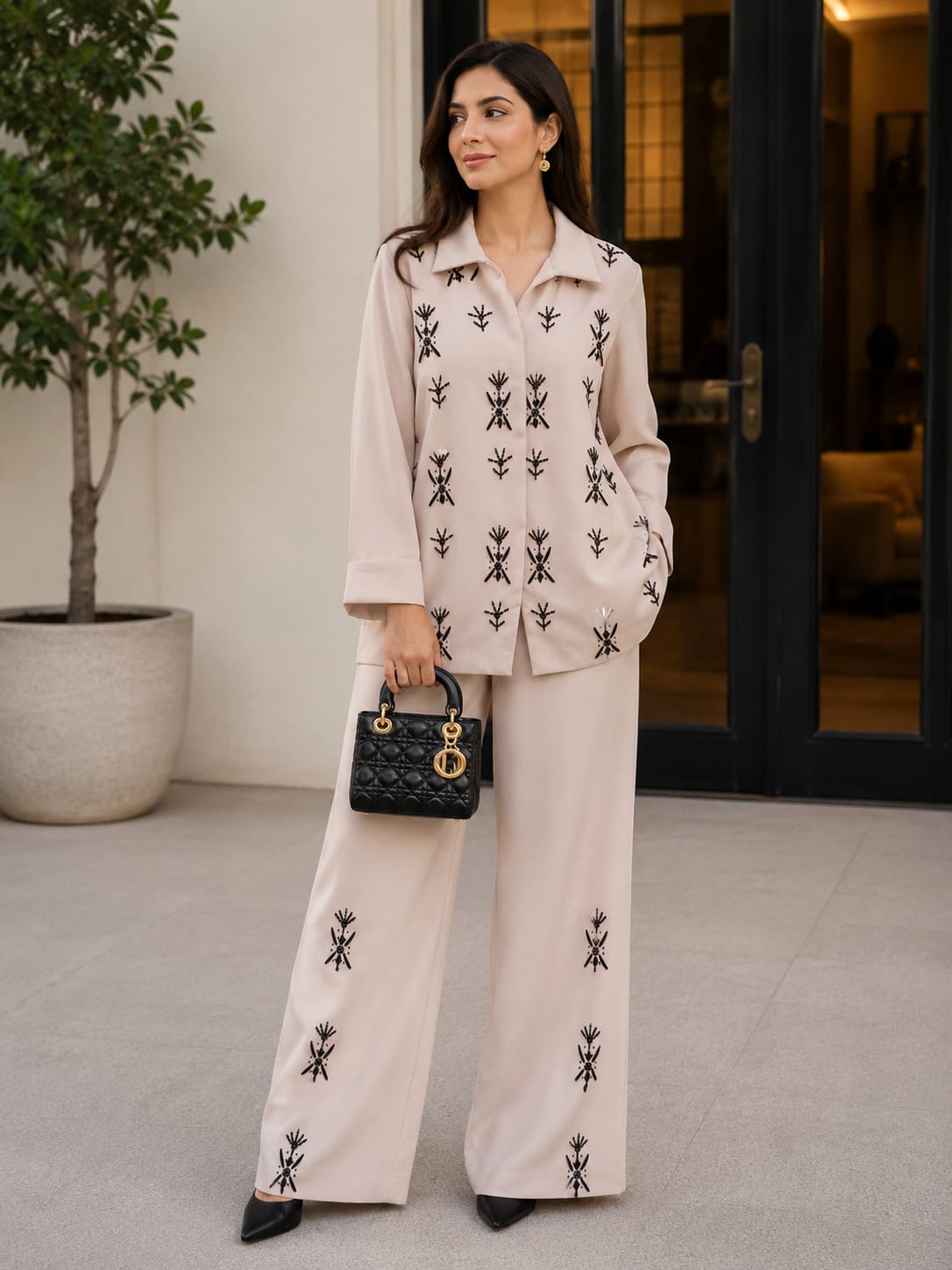Ivory Eclipse Embellished Co-Ord Set