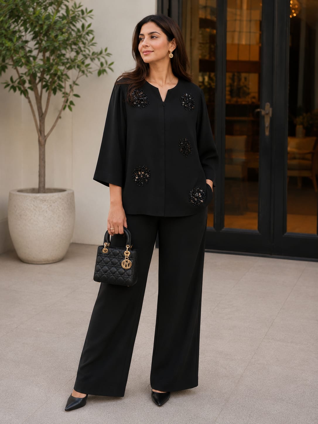 Midnight Noir Embellished Co-Ord Set