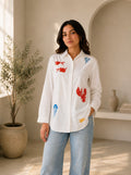 Oceanic Charm Embroidered Shirt