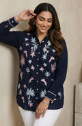 Midnight Aviary Embroidered Shirt