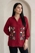 Crimson Garden Embellished Shirt
