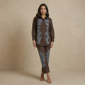 Silver Bloom Embroidered Co-Ord Set