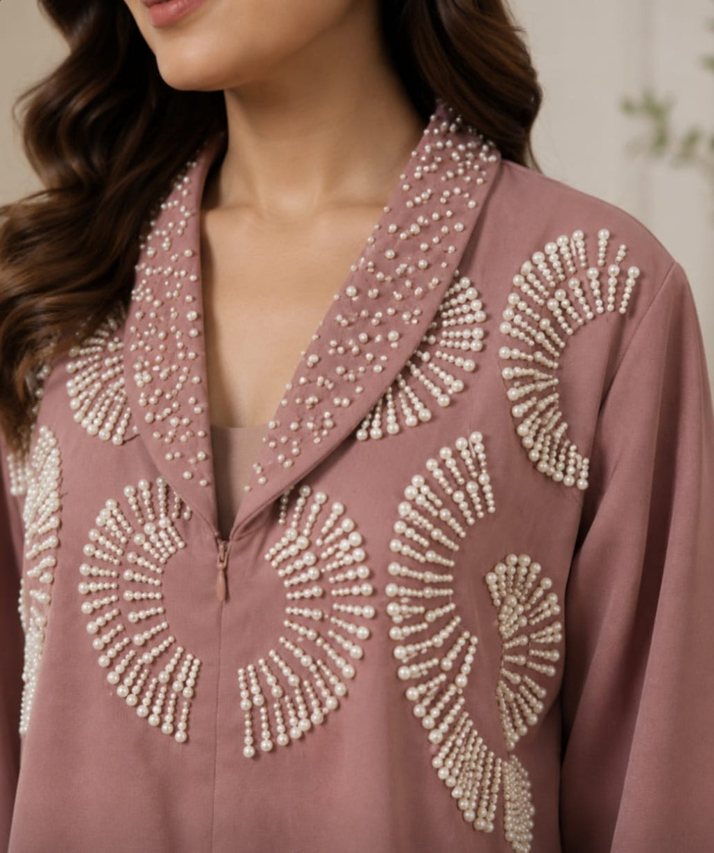 Dusty Rose Embellished Cord-set