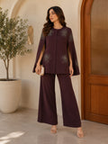 Midnight Bloom Embellished Cape set