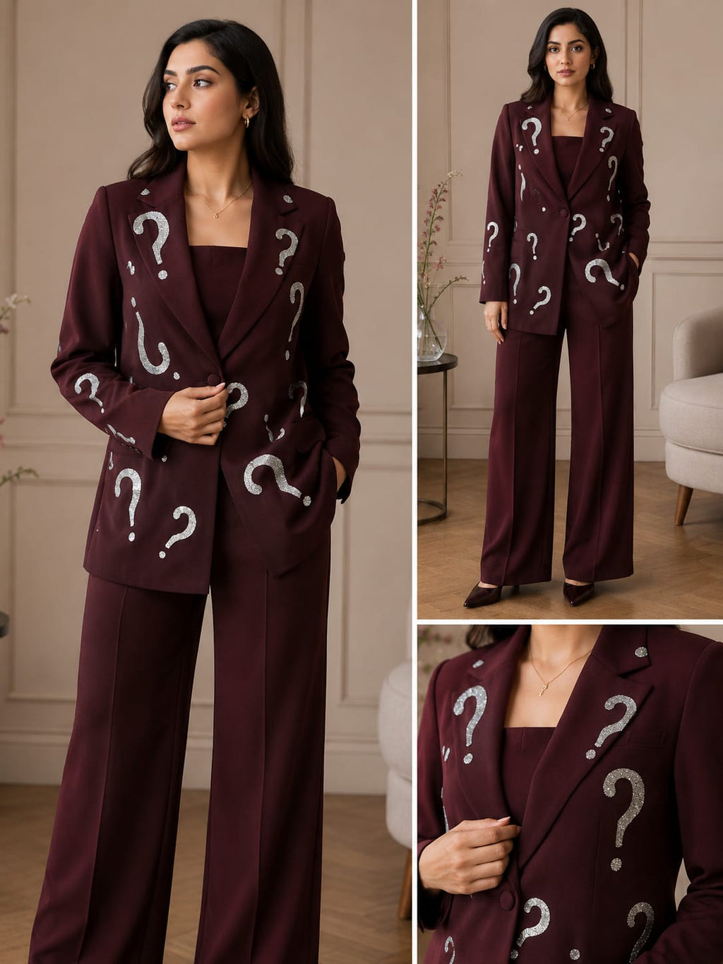 Enigma Wine Blazer set