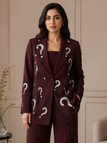 Enigma Wine Blazer set