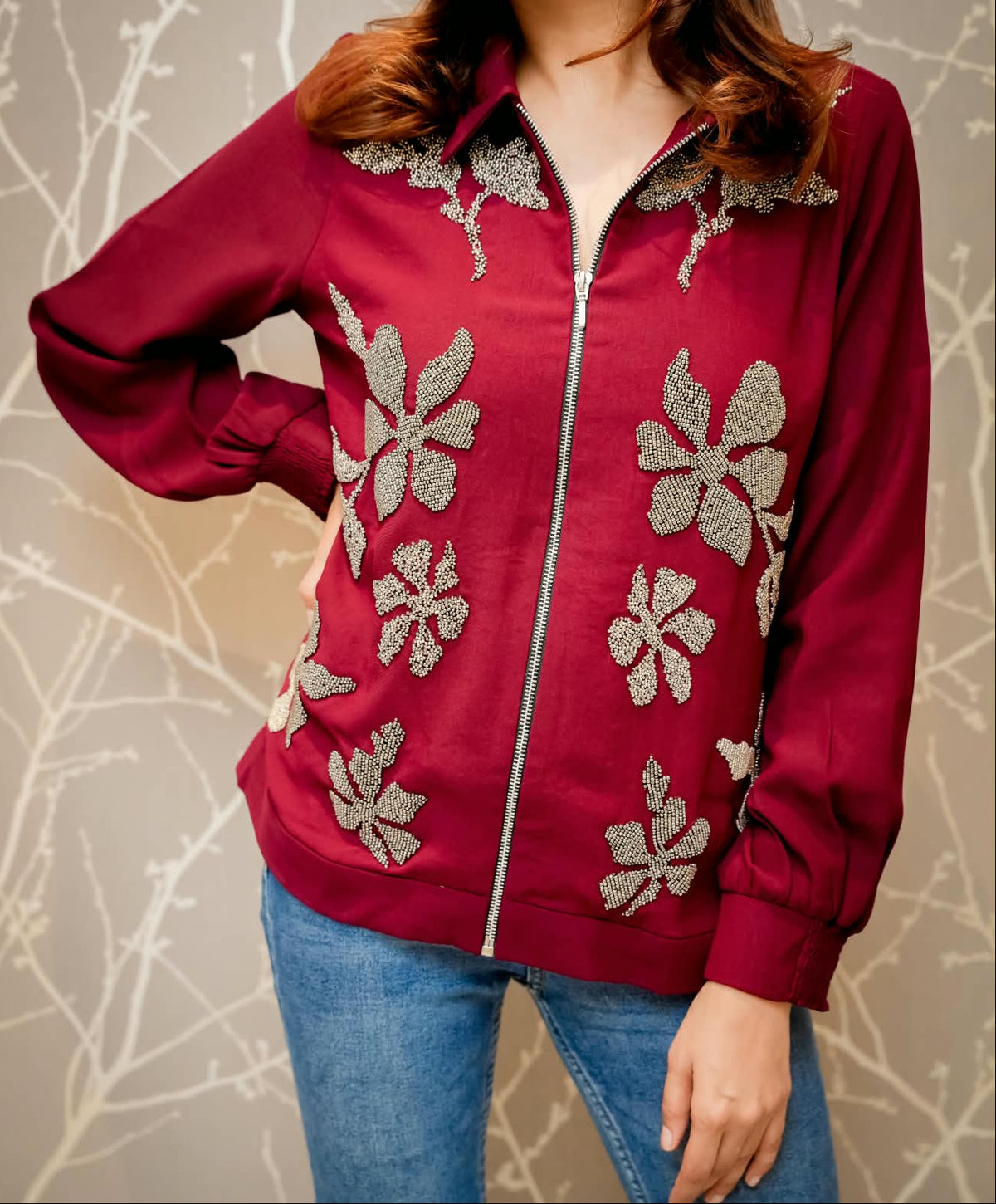 Ruby Bloom Embellished Shirt