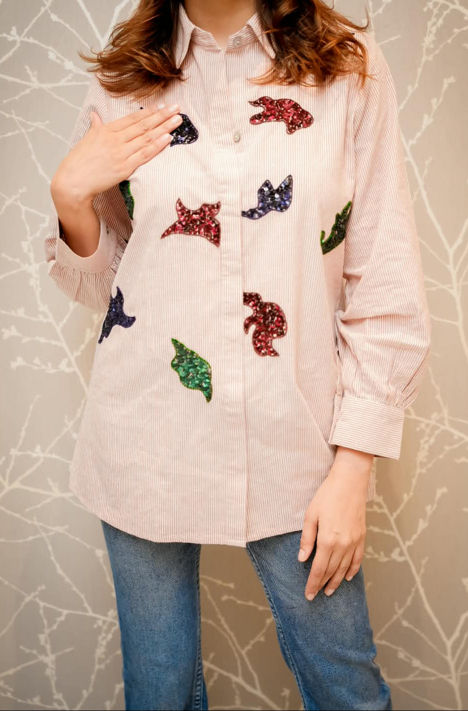 Blush Sequin Charm Shirt