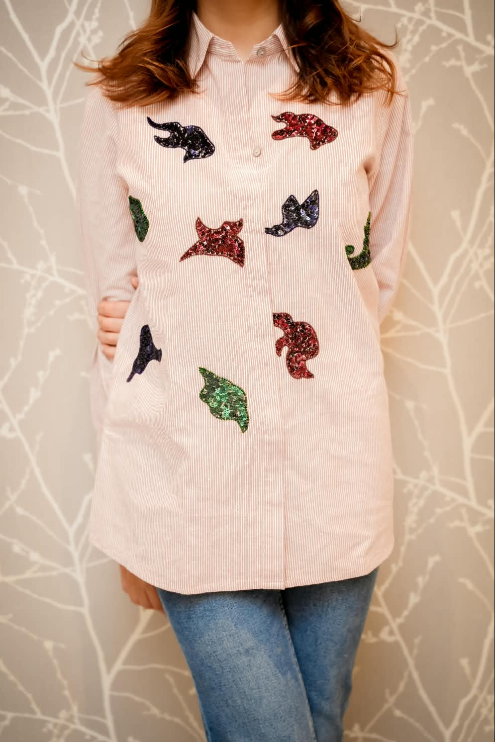 Blush Sequin Charm Shirt