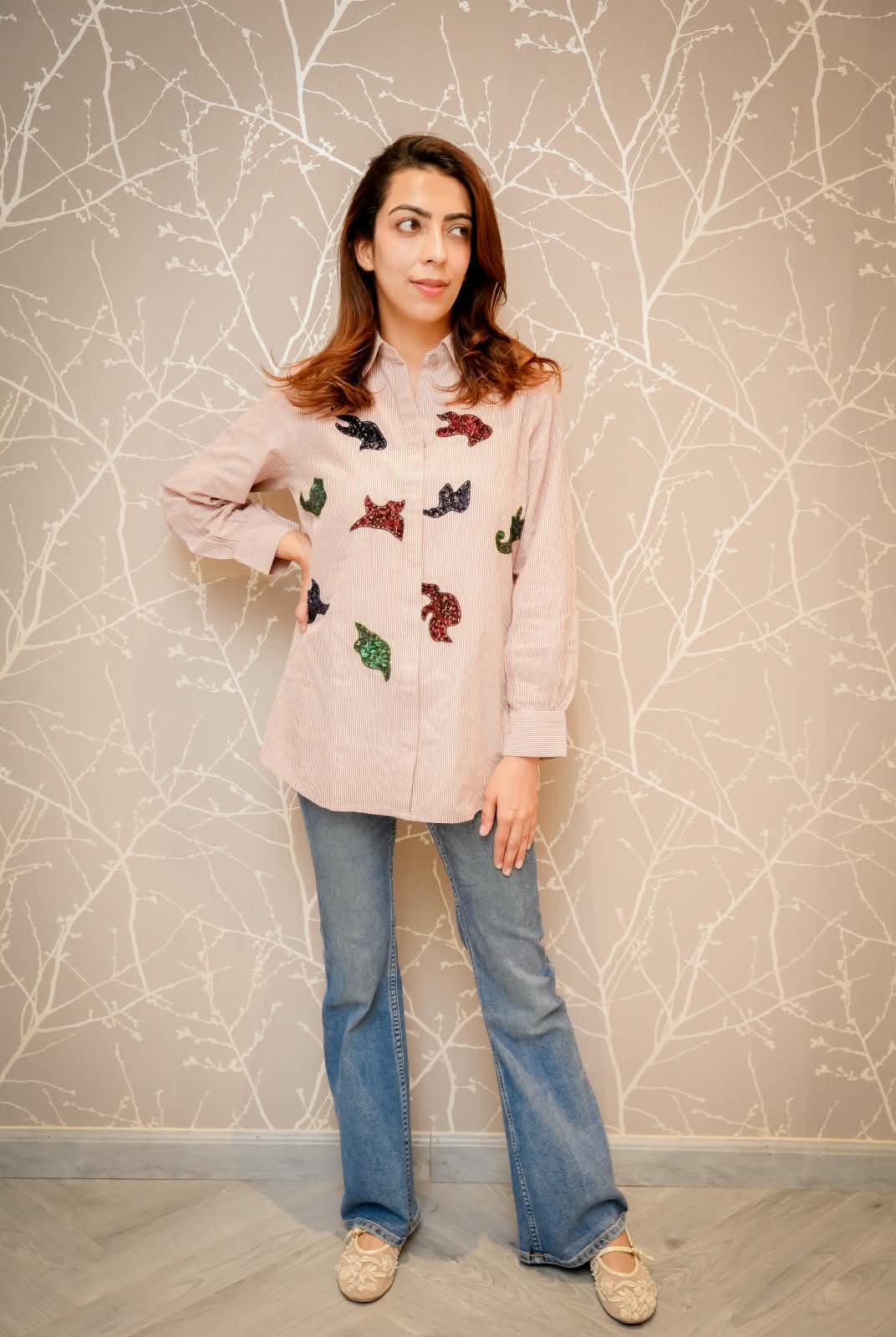 Blush Sequin Charm Shirt