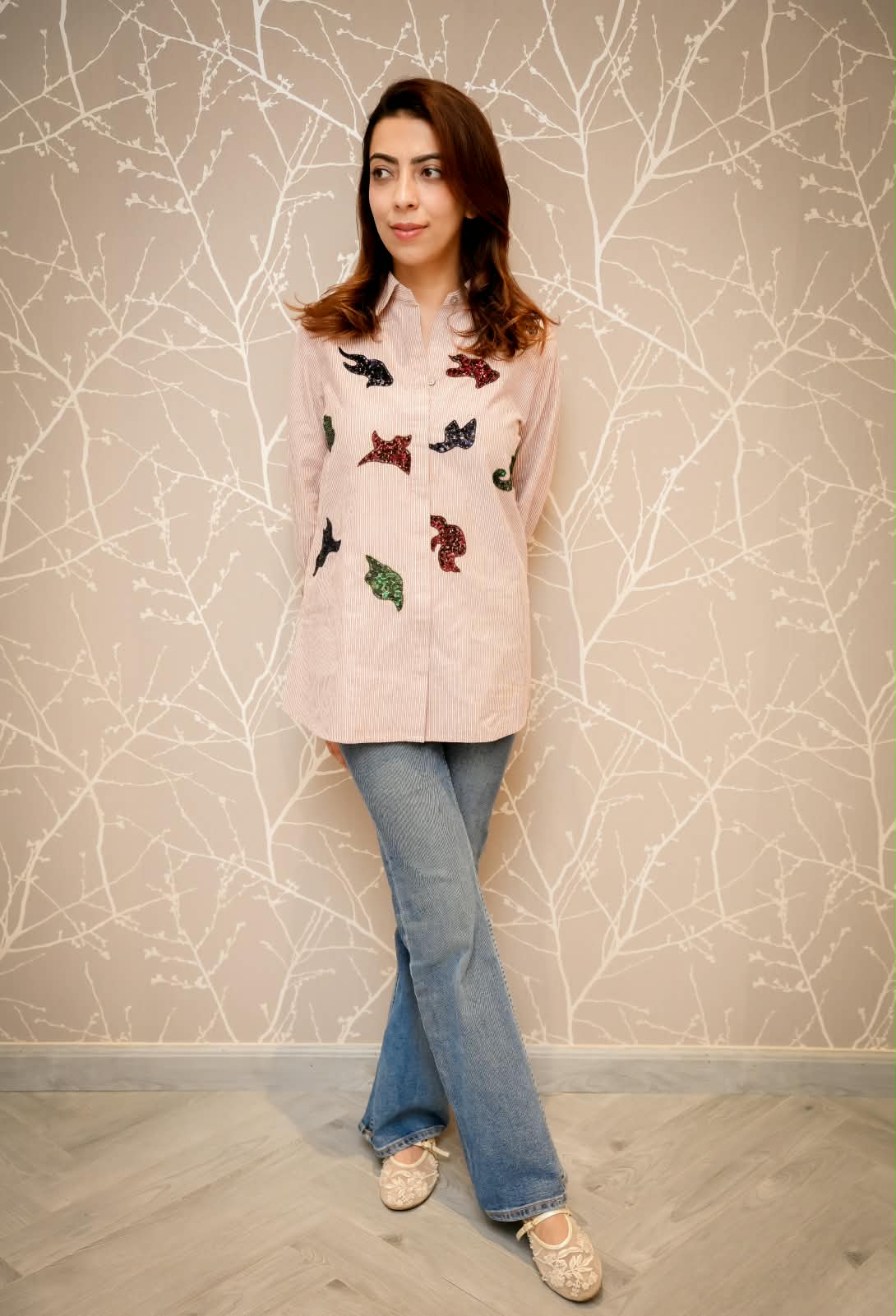 Blush Sequin Charm Shirt