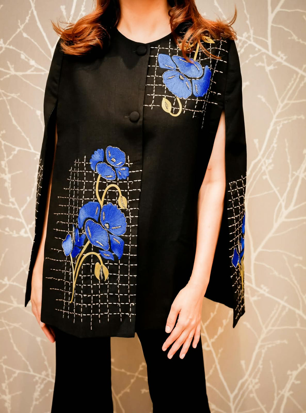 Midnight Bloom Cape Set