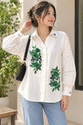 Verdant Bloom Embroidered Shirt