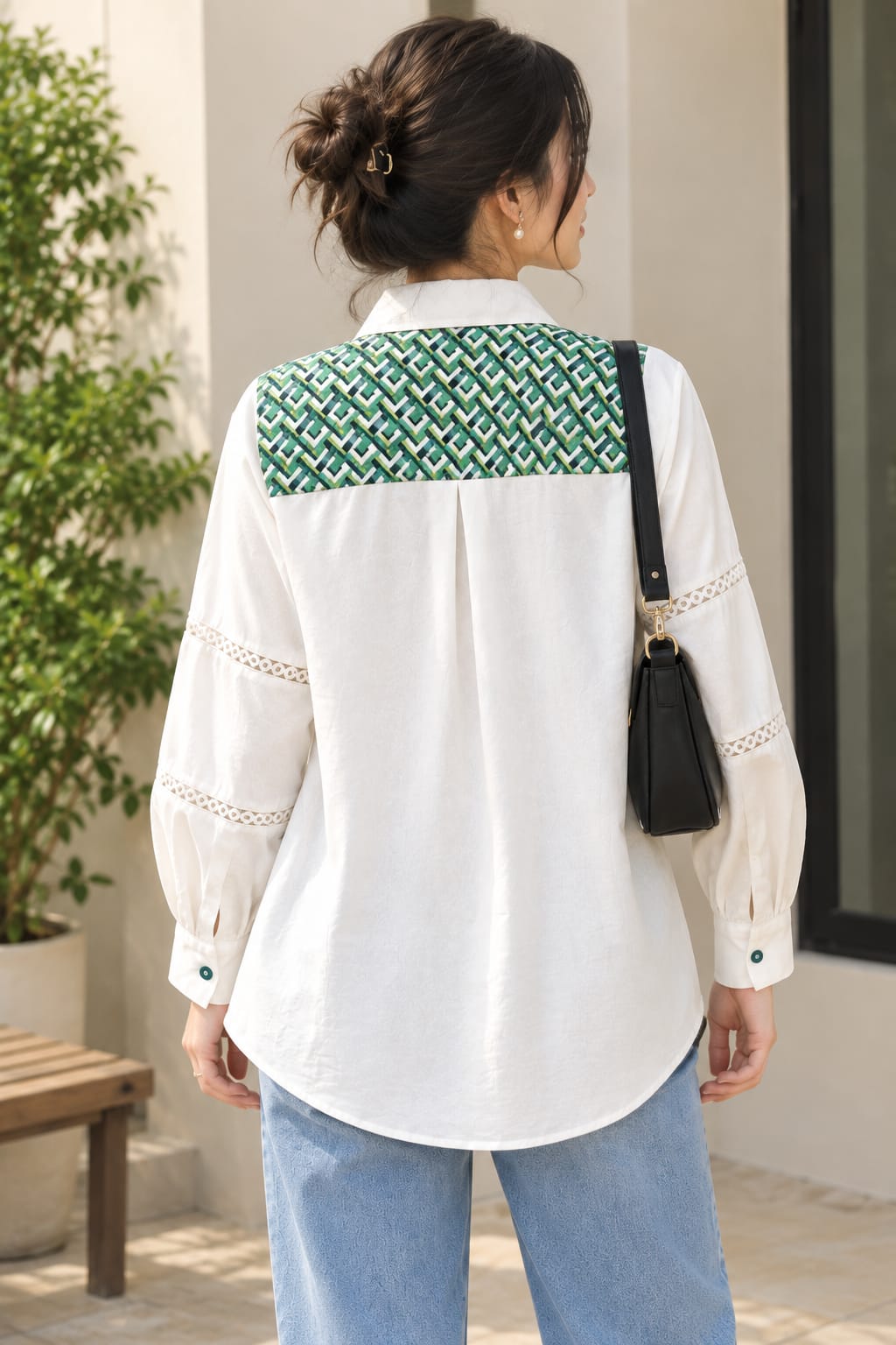 Verdant Bloom Embroidered Shirt
