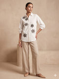 Ivory Bloom Embellished Shirt