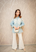 Azure Bloom Embroidered Shirt