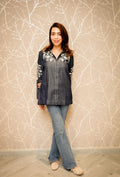 Nocturne Bloom Embroidered Shirt